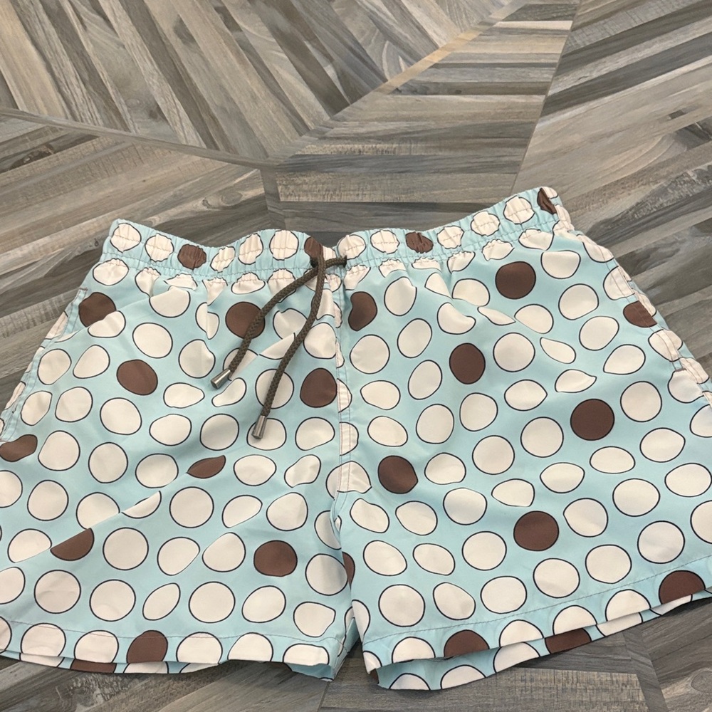 Kiwi Blue and White Polka Dot Swimwear Men
